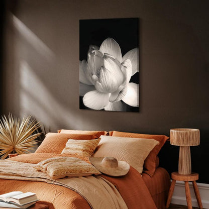 Artgeist sort-hvid blomst billedtryk 80 x 120 cm italiensk lærred 1 stk