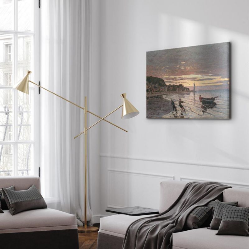 Artgeist billede Łódź i Honfleur 90 x 60 cm italiensk lærred 1 stk