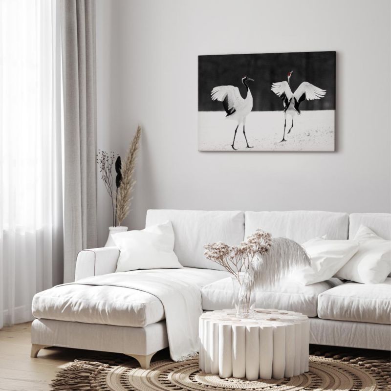 Artgeist Dancing cranes lærredsbillede 120 x 80 cm italiensk lærred 1 stk