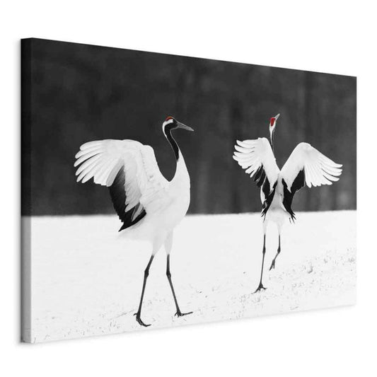 Artgeist Dancing cranes billede 60 x 40 cm italiensk lærred 1 stk