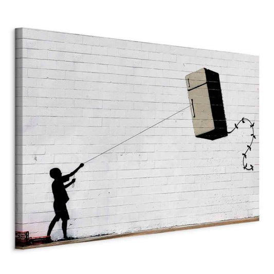 Artgeist Flying fridge billede 60 x 40 cm italiensk lærred 1 stk