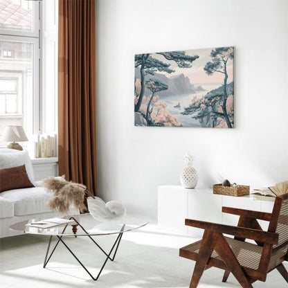 Artgeist maleri Bjergrigt kystlandskab 90 x 60 cm italiensk lærred 1 stk