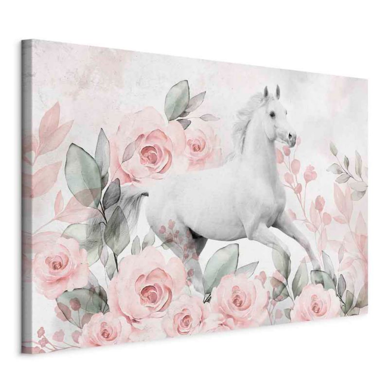 Artgeist billede Galop blandt roser 90 x 60 cm italiensk lærred 1 stk