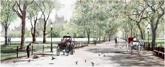 Canvasbillede 60 x 150 cm Watercolor Central Park
