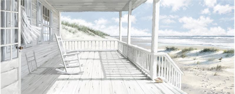 Canvasbillede 60 x 150 cm Watercolor Terrasse