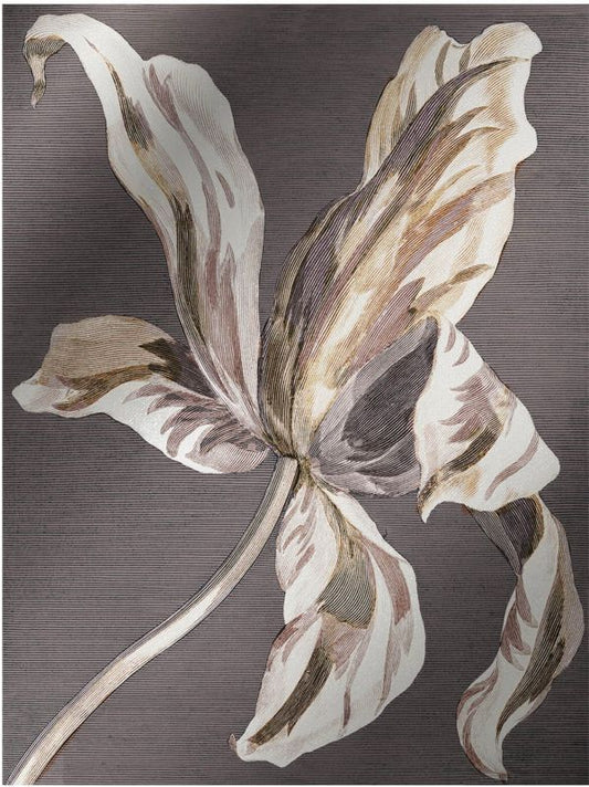 Canvasbillede Gold Flower Silver 60 x 80 cm