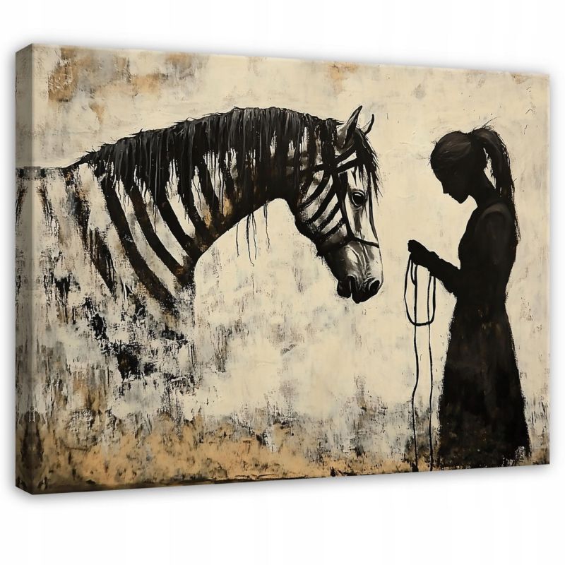Canvasbillede WALLARENA 60 x 40 cm vægdekoration til soveværelse, stue og køkken – abstrakt Banksy-motiv, 1 stk.