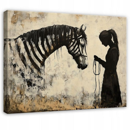 Canvasbillede WALLARENA 60 x 40 cm vægdekoration til soveværelse, stue og køkken – abstrakt Banksy-motiv, 1 stk.