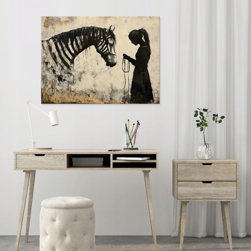 Canvasbillede WALLARENA 60 x 40 cm vægdekoration til soveværelse, stue og køkken – abstrakt Banksy-motiv, 1 stk.