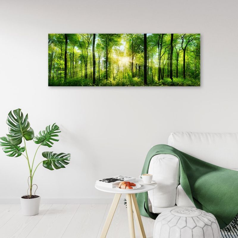 Billede til stue, værelse eller kontor Feeby Skov Natur Grøn 150x50 cm 1 stk