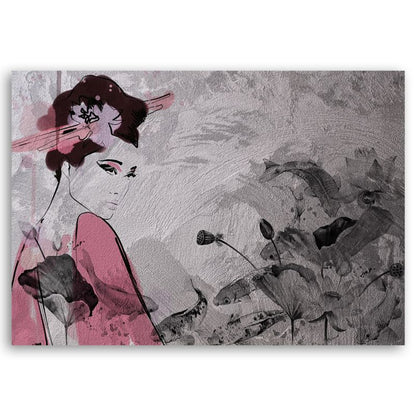 Billede til stue og soveværelse Feeby Japansk Geisha Lyserød 60x40 cm 1 stk