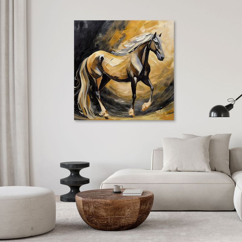 Feeby maleri til stue og soveværelse Hest Dyr Brun 60 x 60 cm 1 stk