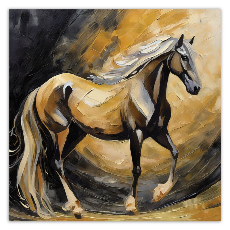 Feeby maleri til stue og soveværelse Hest Dyr Brun 60 x 60 cm 1 stk