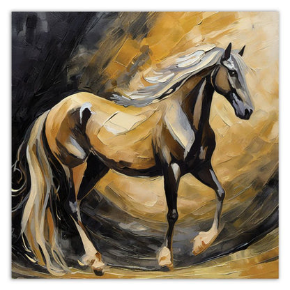 Feeby maleri til stue og soveværelse Hest Dyr Brun 60 x 60 cm 1 stk