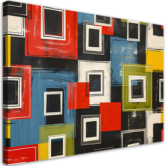 Billede til stue og soveværelse Feeby Farverig abstrakt retro 100x70 cm 1 stk