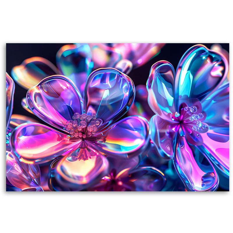 Billede til stue og soveværelse Feeby Farverige Glasblomster 100x70 cm 1 stk