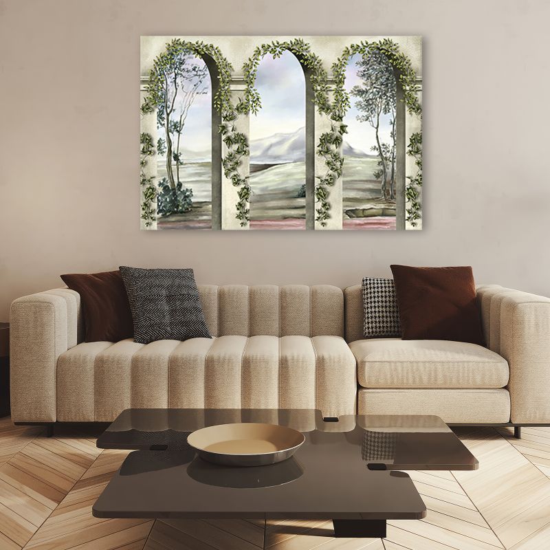 Billede til stue og soveværelse Feeby Kolonner Vedbend Landskab Grøn 120x80 cm 1 stk