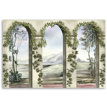 Billede til stue og soveværelse Feeby Kolonner Vedbend Landskab Grøn 60x40 cm 1 stk