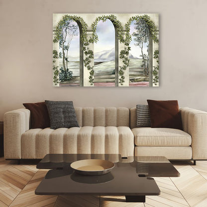 Billede til stue og soveværelse Feeby Kolonner Vedbend Landskab Grøn 60x40 cm 1 stk