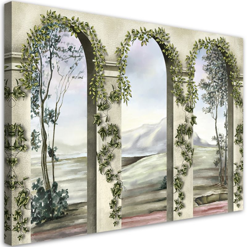 Billede til stue og soveværelse Feeby Kolonner Vedbend Landskab Grøn 90x60 cm 1 stk