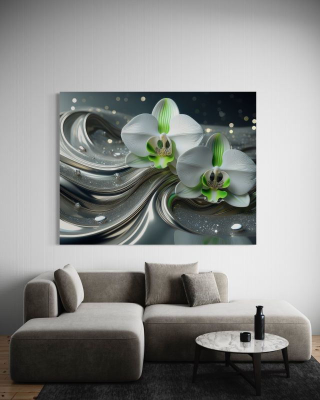 Billede til stue og soveværelse Feeby Blomst Abstrakt Orchid 90x60 cm 1 stk