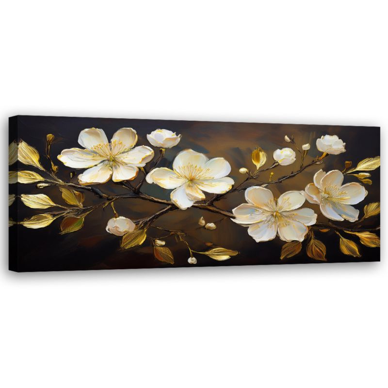 Billede til stue og soveværelse Feeby Hvide blomster på gren 120x40 cm 1 stk