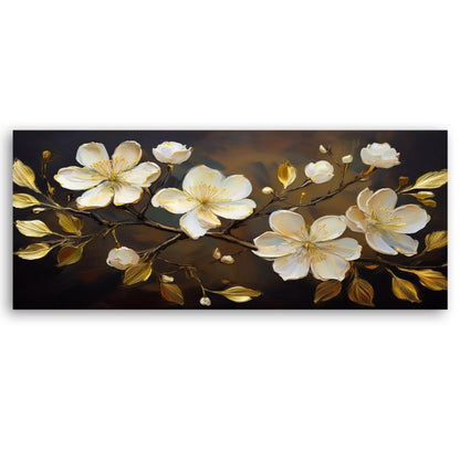 Billede til stue og soveværelse Feeby Hvide blomster på gren 120x40 cm 1 stk