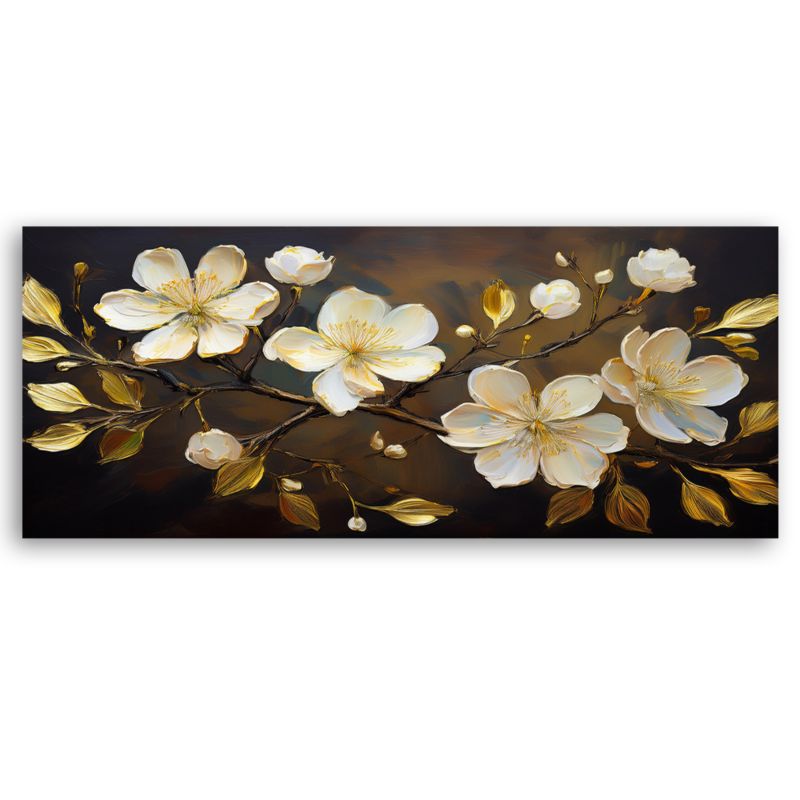 Billede til stue og soveværelse Feeby Hvide blomster på gren 150 x 50 cm 1 stk