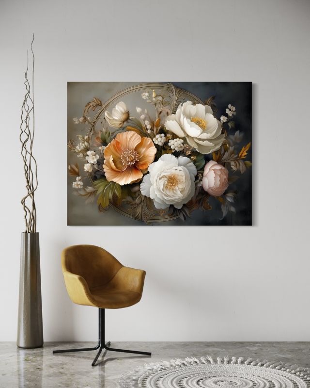 Billede til stue og soveværelse Feeby Blomster Botanisk Blade 120x80 cm 1 stk