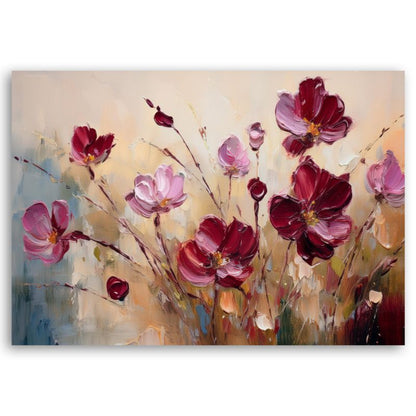 Billede til stue og soveværelse Feeby Røde valmuer Beige 60 x 40 cm 1 stk