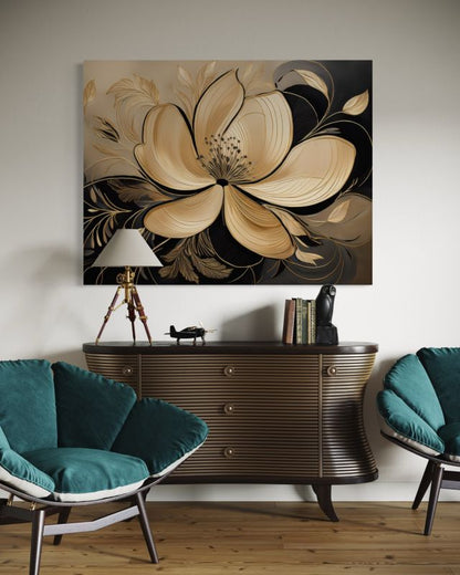 Billede til stue og soveværelse Feeby blomster blade glamour 100x70 cm 1 stk