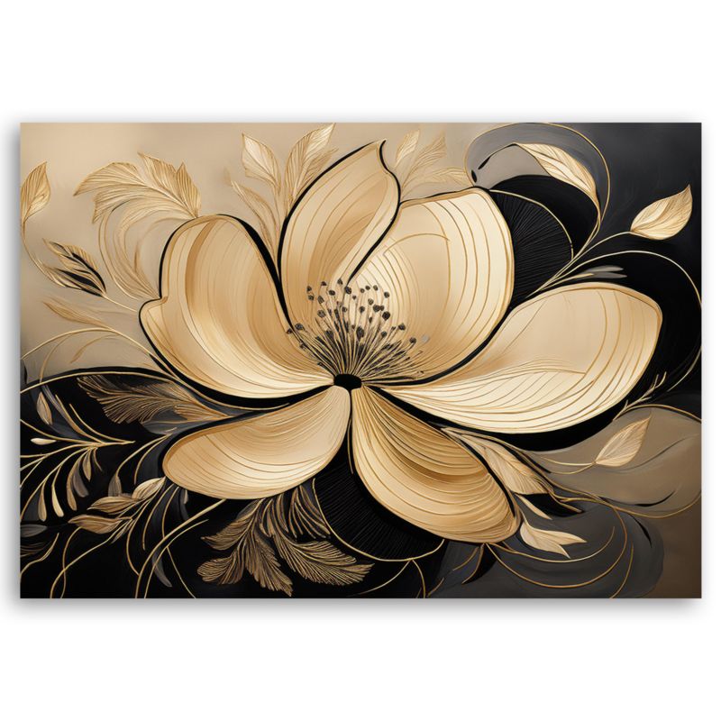 Billede til stue og soveværelse Feeby blomster blade glamour 100x70 cm 1 stk