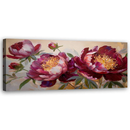 Billede til stue og soveværelse Feeby Røde Pæoner Natur 120x40 cm 1 stk