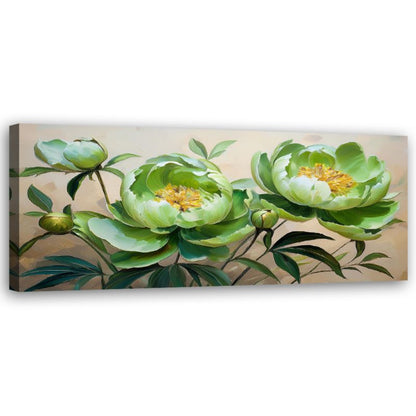Billede til stue og soveværelse Feeby Pæonblomster Grøn Komposition 120x40 cm 1 stk