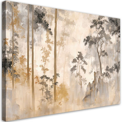 Billede til stue og soveværelse Feeby Skov Natur Træer i Beige 120x80 cm 1 stk