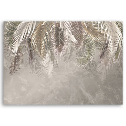 3D lærredsbillede Feeby palmeblade på beton i beige 120x80 cm, 1 stk