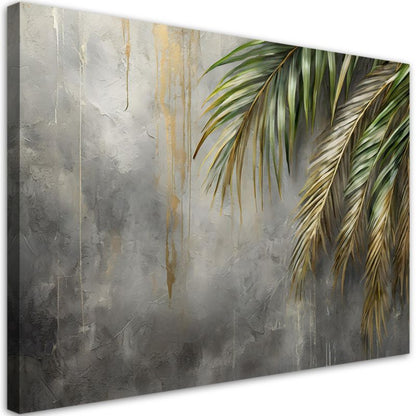 Billede til stue og soveværelse Feeby Palmeblade på betonbaggrund 120x80 cm 1 stk