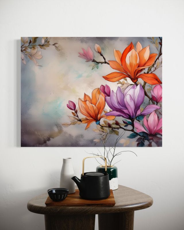 Billede til stue og soveværelse Feeby Magnolia Blomst Abstrakt 60 x 40 cm 1 stk