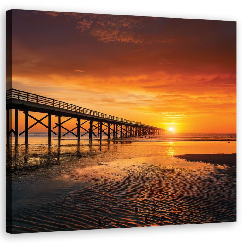 Feeby billede til stue og soveværelse Hav Himmel Solnedgang 30x30 cm 1 stk