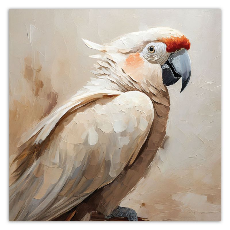 Billede til stue og soveværelse Feeby Papegøje Fugle Beige 30x30 cm 1 stk