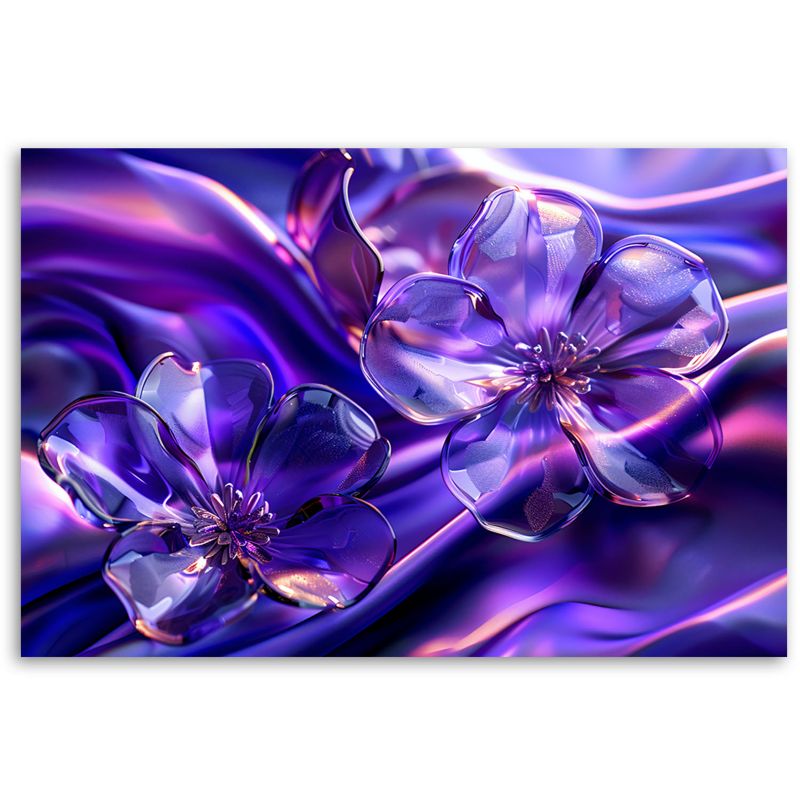Billede til stue og soveværelse Feeby Stilfulde Glasblomster Lilla 60x40 cm 1 stk