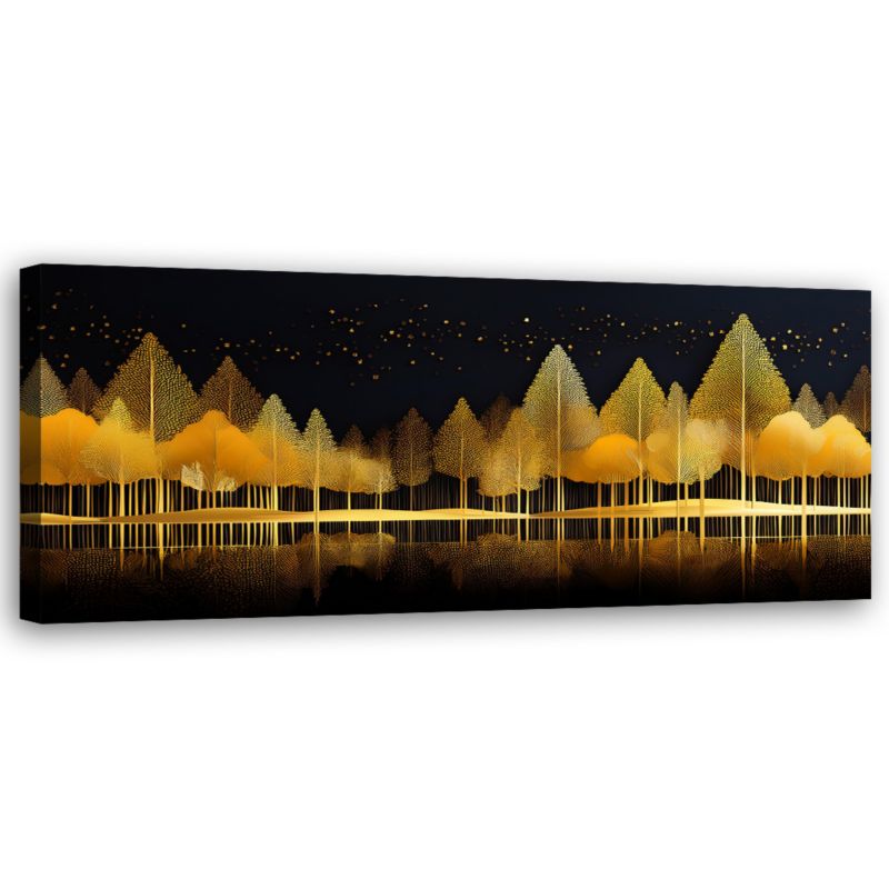 Billede til stue og soveværelse Feeby Gyldne Skov Landskab Natur 150 x 50 cm 1 stk