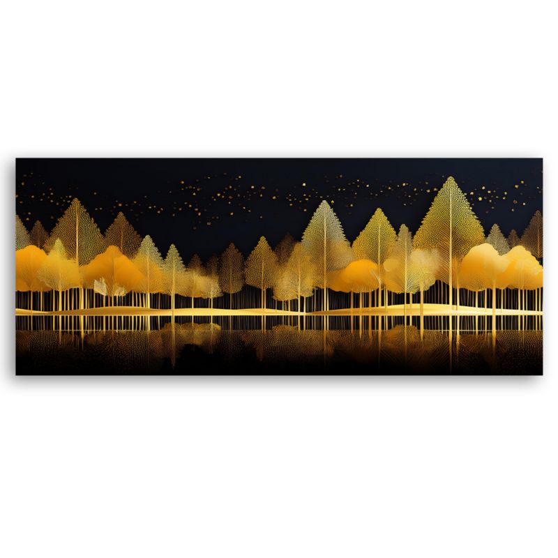 Billede til stue og soveværelse Feeby Gyldne Skov Landskab Natur 150 x 50 cm 1 stk