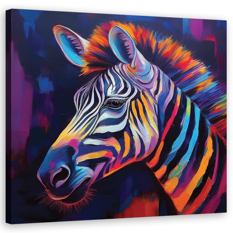 Feeby Zebra dyr Pop Art lærredsbillede til stue og soveværelse 30x30 cm 1 stk