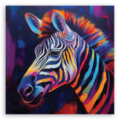 Feeby Zebra dyr Pop Art lærredsbillede til stue og soveværelse 30x30 cm 1 stk