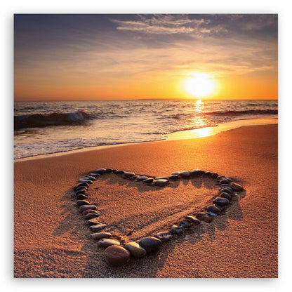 Billede til soveværelse Feeby Hjerte Kærlighed Solnedgang 30x30 cm 1 stk