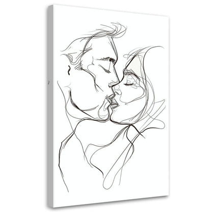 Soveværelsesbillede Feeby Skitse Tegning Kys Sort-hvid 80x120 cm 1 stk