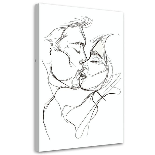 Soveværelsesbillede Feeby Skitse Tegning Kys Sort-hvid 80x120 cm 1 stk