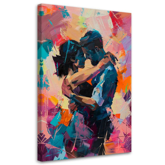 Farverigt abstrakt maleri til soveværelset Feeby Forelsket Par 70x100 cm 1 stk