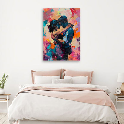 Farverigt abstrakt maleri til soveværelset Feeby Forelsket Par 70x100 cm 1 stk